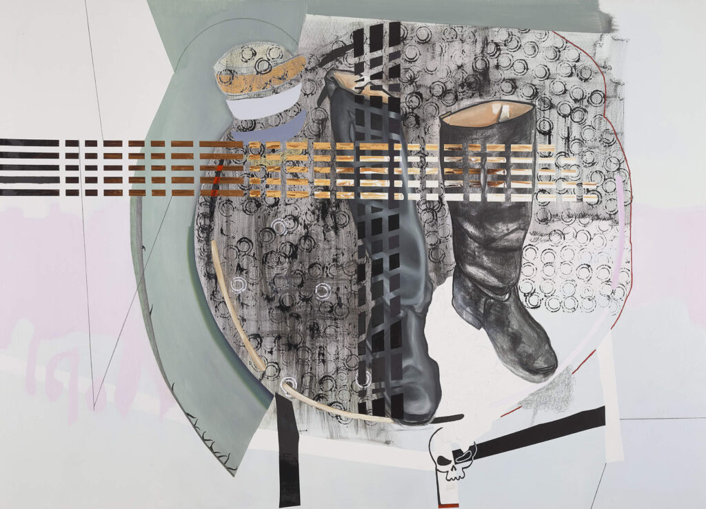 Tischvorlage: Kein Schnee von gestern, 2022, 150x210cm, Öl auf Leinwand