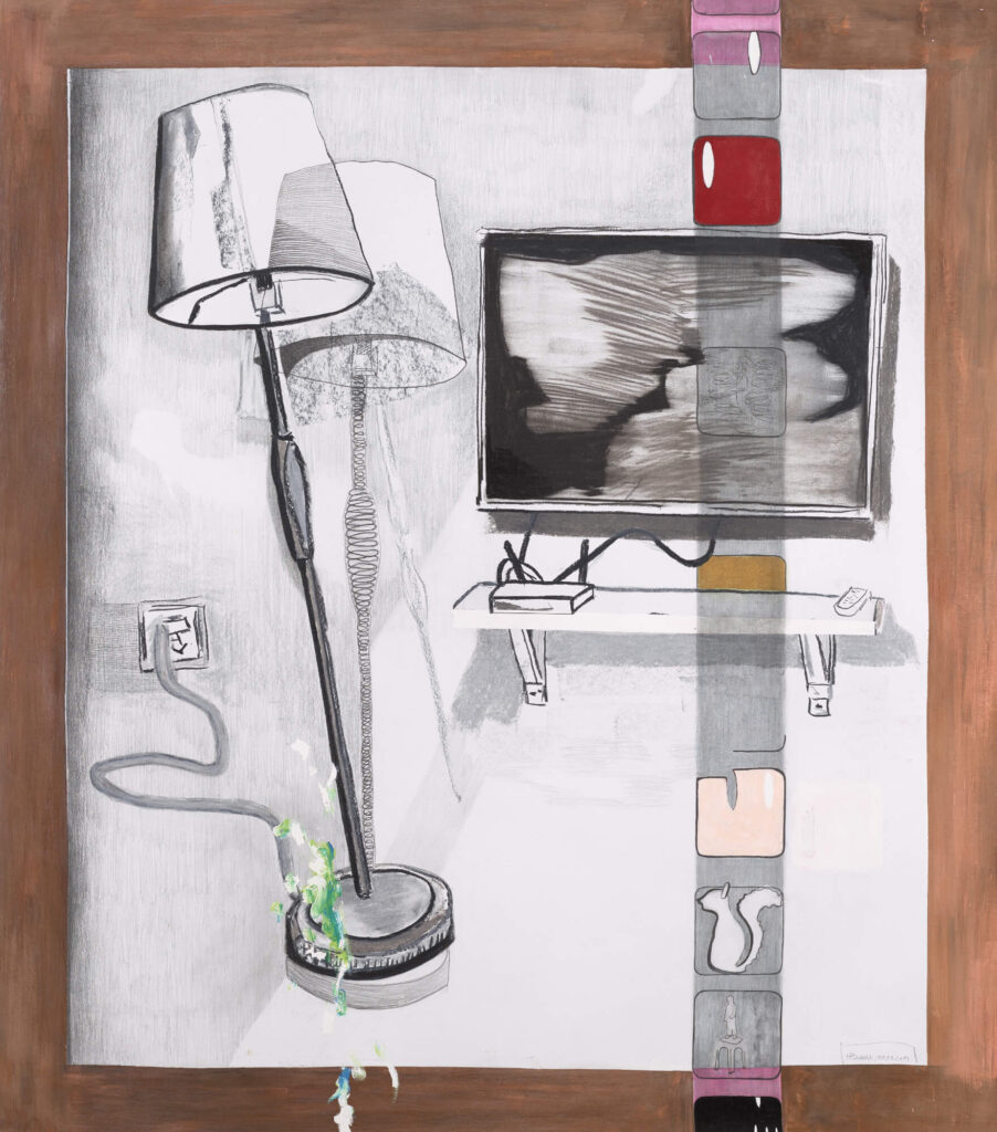 Triumph des Alltags III, 2019, 120x105cm, Kohle, Bleistift, Acryl auf Papier