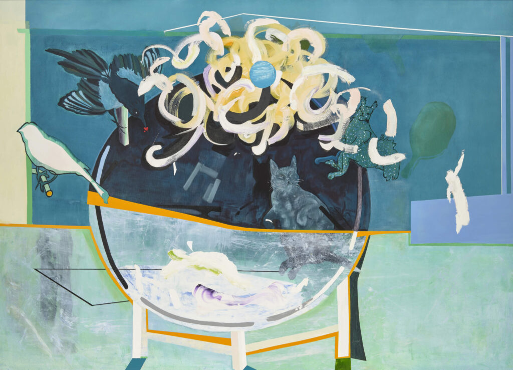 Tischvorlage: Speisekarte, 2023, 150x210cm, Öl auf Leinwand